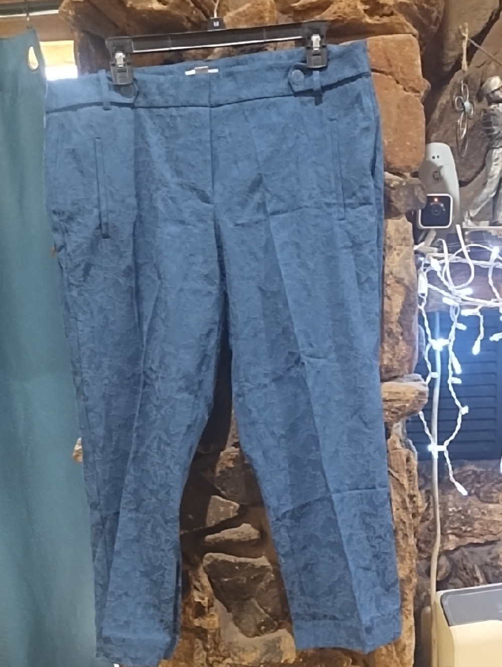 LOFT Navy Blue Jacquard Dress Pants